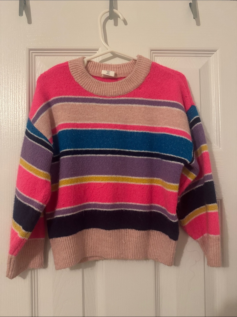 Baby GAP Pink Multicolor Striped Crewneck Sweater 3T